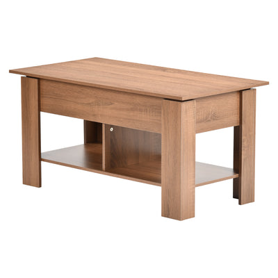 Coffee table with lifting top in wood and brown effect 96*50 ELOT BROWN 96