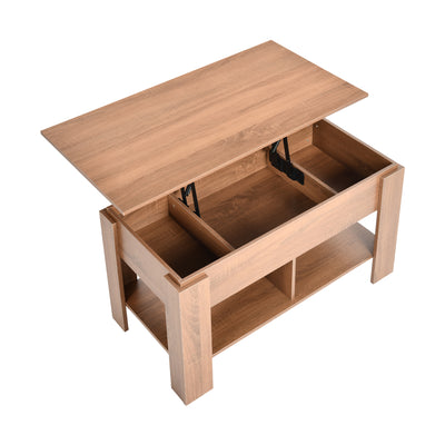 Coffee table with lifting top in wood and brown effect 96*50 ELOT BROWN 96