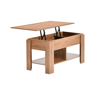 Coffee table with lifting top in wood and brown effect 96*50 ELOT BROWN 96