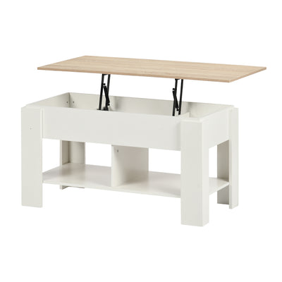 Coffee table with lifting top in wood and white effect 96*50 ELOT WHITE OAK 96