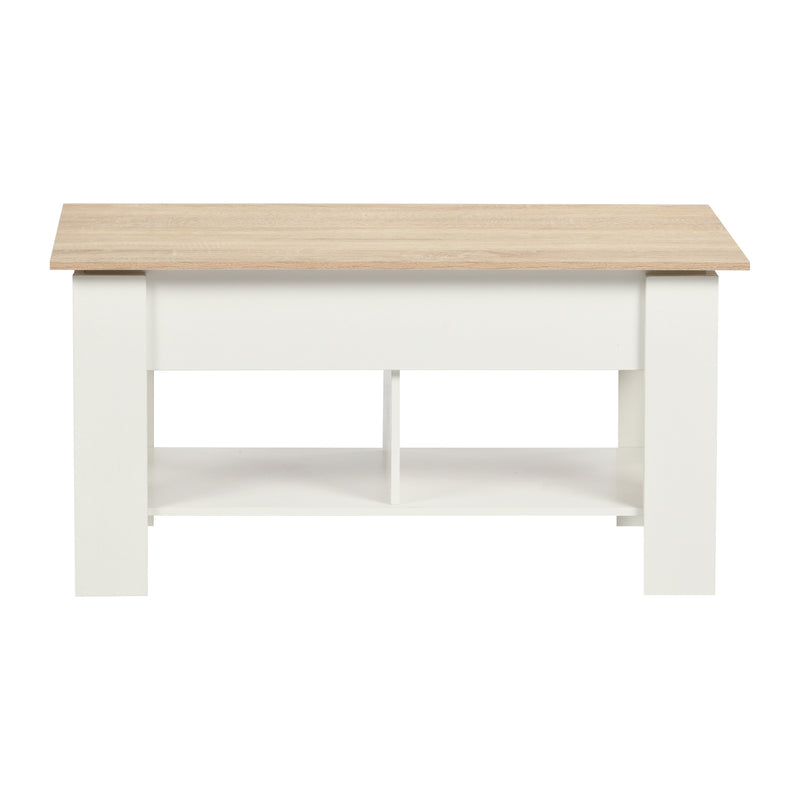 Coffee table with lifting top in wood and white effect 96*50 ELOT WHITE OAK 96