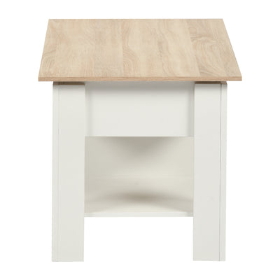 Coffee table with lifting top in wood and white effect 96*50 ELOT WHITE OAK 96