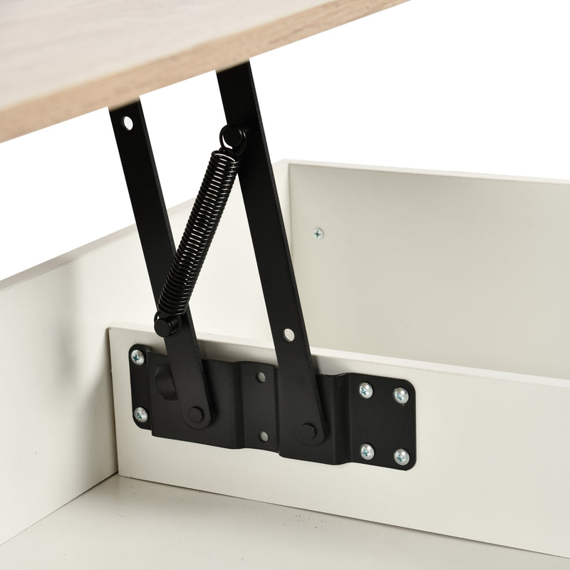 Coffee table with lifting top in wood and white effect 96*50 ELOT WHITE OAK 96