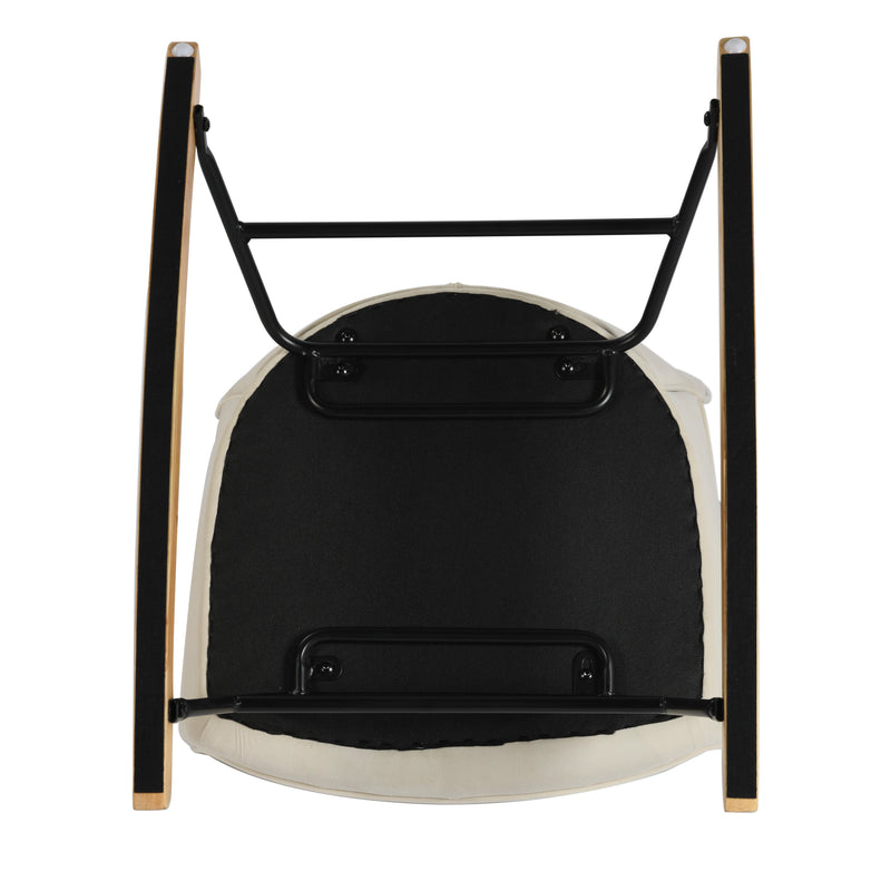 Off-white velvet rocking chair EPPING SMALL VELVET BEIGE