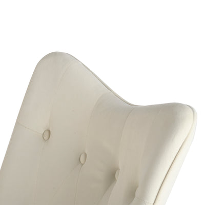 Off-white velvet rocking chair EPPING SMALL VELVET BEIGE