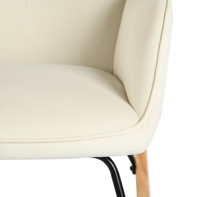 Off-white velvet rocking chair EPPING SMALL VELVET BEIGE