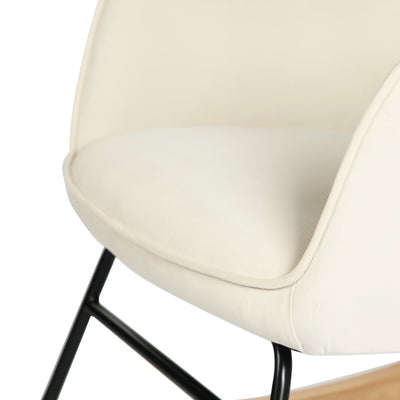 Off-white velvet rocking chair EPPING SMALL VELVET BEIGE