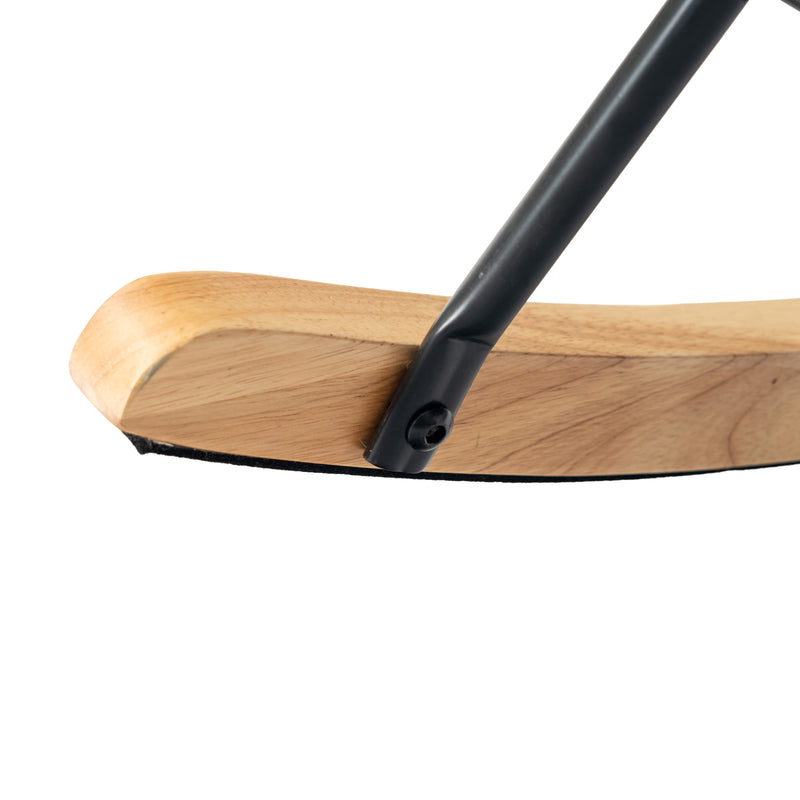 Scandinavian rocking chair in green velvet with light wooden legs EPPING SMALL VELVET GREEN