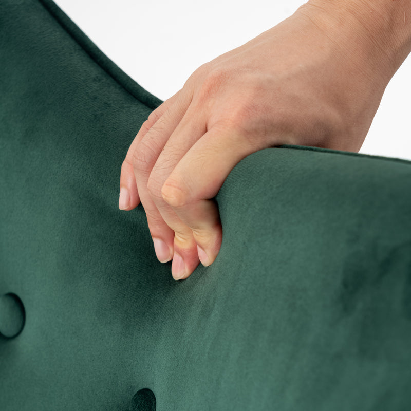 Scandinavian rocking chair in green velvet with light wooden legs EPPING SMALL VELVET GREEN