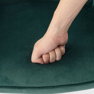 Scandinavian rocking chair in green velvet with light wooden legs EPPING SMALL VELVET GREEN