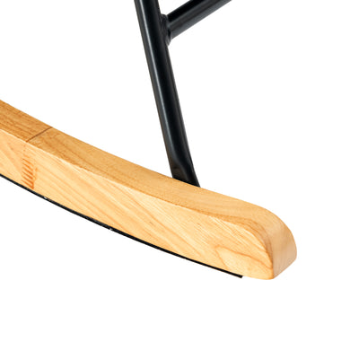 Scandinavian rocking chair in green velvet with light wooden legs EPPING SMALL VELVET GREEN