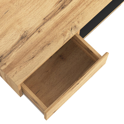 Table Basse Moderne avec Rangement - Effet Chêne Naturel et Anthracite EINPHATH