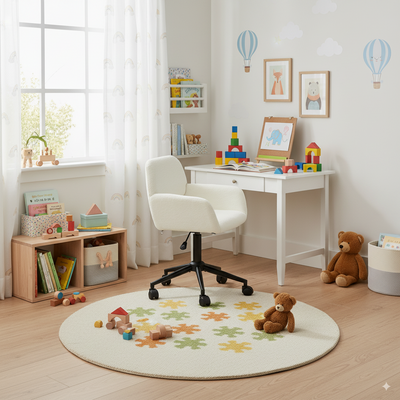 Chaise de bureau en tissu éponge beige, réglable en hauteur, rotation à 360° ROSS KD BUFAN BEIGE BLACK