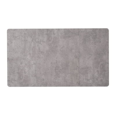 Table de Salle à Manger Rectangulaire Grise Effet Marbre avec Piètement Métallique Ajustable (140x80x75cm) GRALDIDS