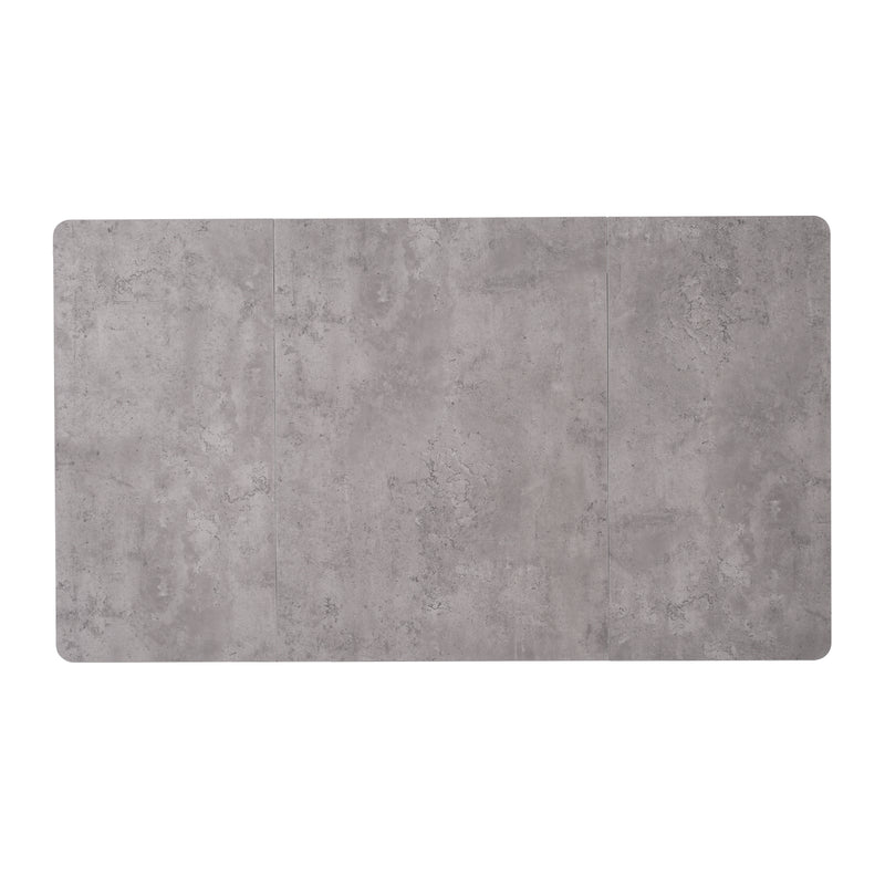 Table de Salle à Manger Rectangulaire Grise Effet Marbre avec Piètement Métallique Ajustable (140x80x75cm) GRALDIDS