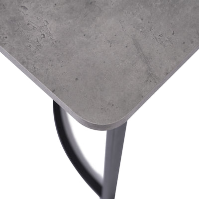 Table de Salle à Manger Rectangulaire Grise Effet Marbre avec Piètement Métallique Ajustable (140x80x75cm) GRALDIDS