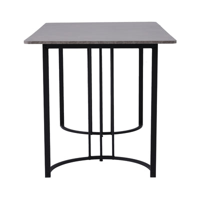 Table de Salle à Manger Rectangulaire Grise Effet Marbre avec Piètement Métallique Ajustable (140x80x75cm) GRALDIDS