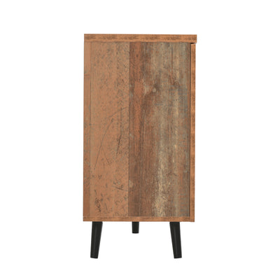 Buffet / Meuble TV Vintage Marron Vieilli avec 3 Tiroirs et Étagères Amovibles (140x35x70cm) GRANCUK