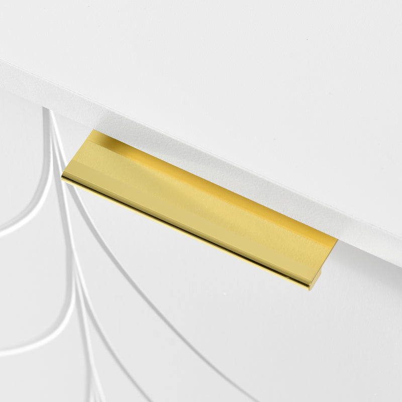 Table Basse Élégante Dorée et Blanche avec Plateau Effet Marbre GRIGAETS