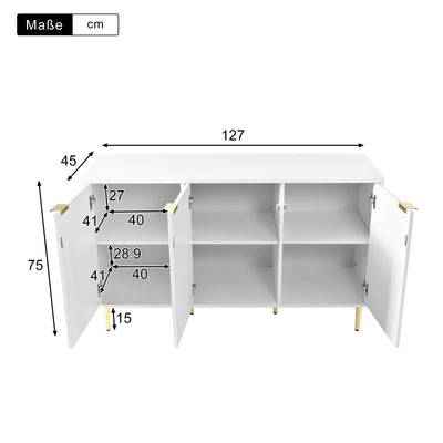 Table Basse Élégante Dorée et Blanche avec Plateau Effet Marbre GRIGAETS