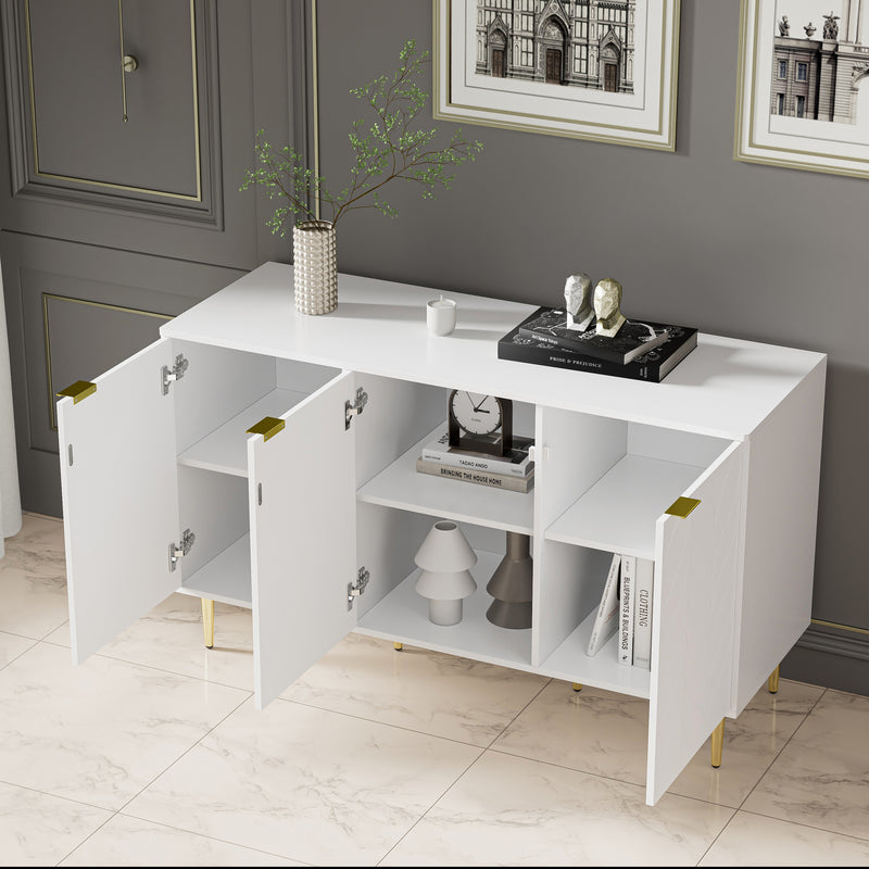Table Basse Élégante Dorée et Blanche avec Plateau Effet Marbre GRIGAETS