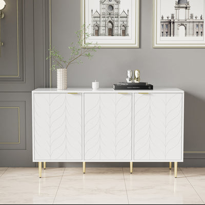 Table Basse Élégante Dorée et Blanche avec Plateau Effet Marbre GRIGAETS