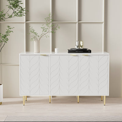 Table Basse Élégante Dorée et Blanche avec Plateau Effet Marbre GRIGAETS