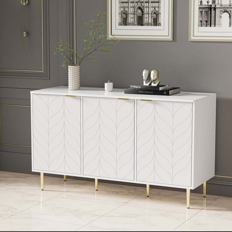 Table Basse Élégante Dorée et Blanche avec Plateau Effet Marbre GRIGAETS