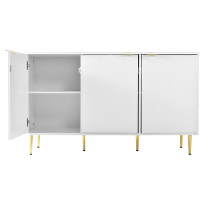 Table Basse Élégante Dorée et Blanche avec Plateau Effet Marbre GRIGAETS