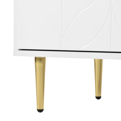 Table Basse Élégante Dorée et Blanche avec Plateau Effet Marbre GRIGAETS