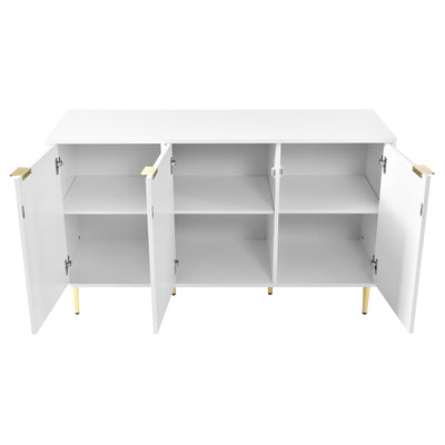 Table Basse Élégante Dorée et Blanche avec Plateau Effet Marbre GRIGAETS