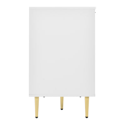 Table Basse Élégante Dorée et Blanche avec Plateau Effet Marbre GRIGAETS