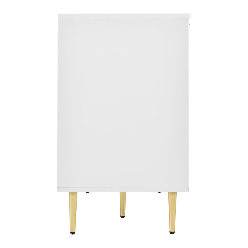 Table Basse Élégante Dorée et Blanche avec Plateau Effet Marbre GRIGAETS