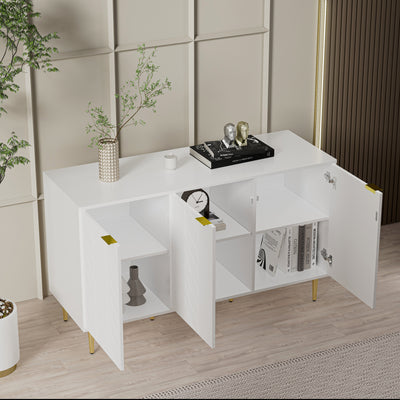 Table Basse Élégante Dorée et Blanche avec Plateau Effet Marbre GRIGAETS