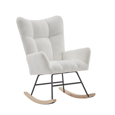 Fauteuil à Bascule Moderne Blanc - Confort Ergonomique et Design Minimaliste HOCA WHITE