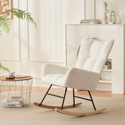 Fauteuil à Bascule Moderne Blanc - Confort Ergonomique et Design Minimaliste HOCA WHITE