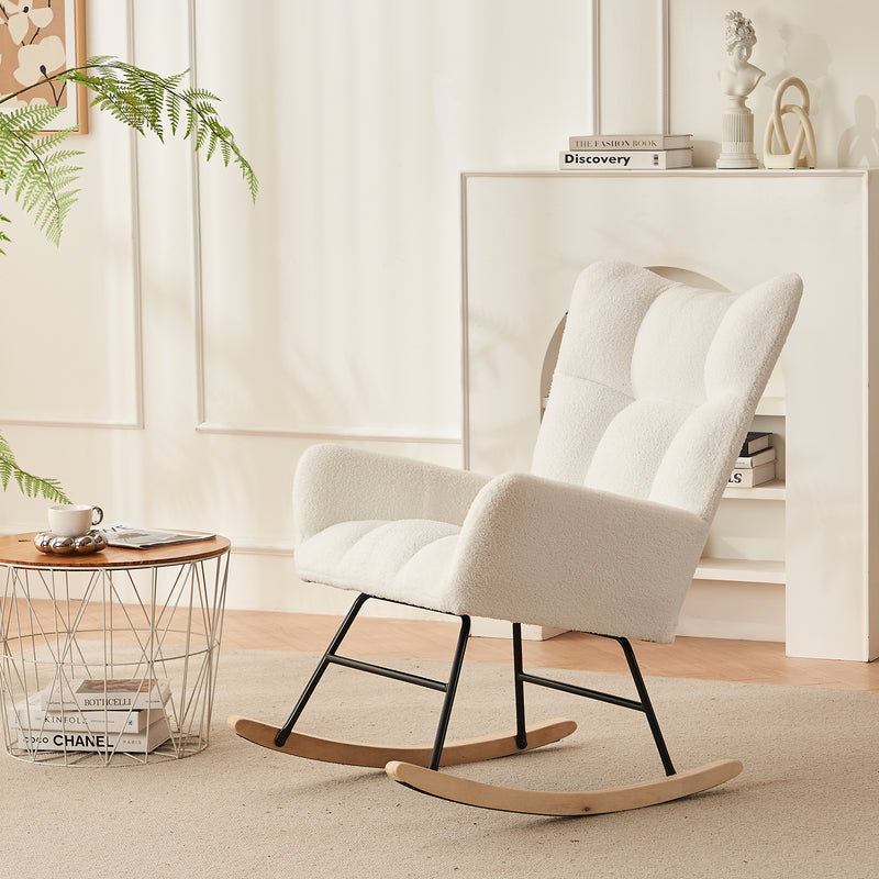 Fauteuil à Bascule Moderne Blanc - Confort Ergonomique et Design Minimaliste HOCA WHITE
