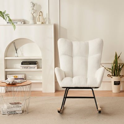 Fauteuil à Bascule Moderne Blanc - Confort Ergonomique et Design Minimaliste HOCA WHITE