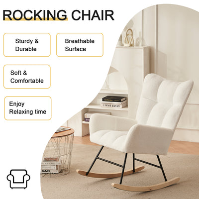 Fauteuil à Bascule Moderne Blanc - Confort Ergonomique et Design Minimaliste HOCA WHITE