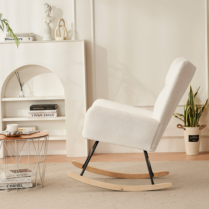 Fauteuil à Bascule Moderne Blanc - Confort Ergonomique et Design Minimaliste HOCA WHITE