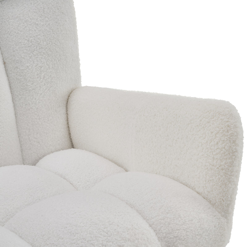 Fauteuil à Bascule Moderne Blanc - Confort Ergonomique et Design Minimaliste HOCA WHITE
