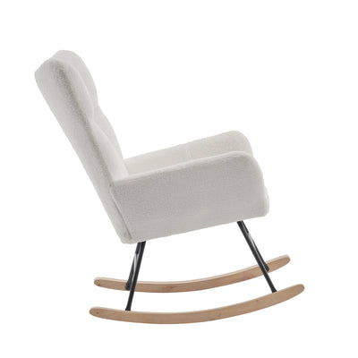 Fauteuil à Bascule Moderne Blanc - Confort Ergonomique et Design Minimaliste HOCA WHITE