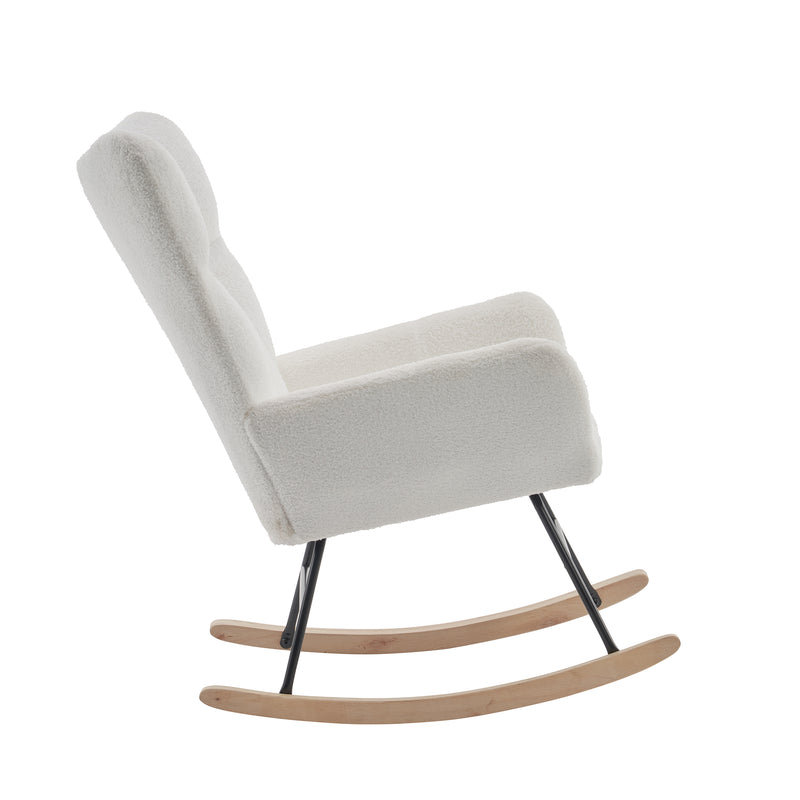 Fauteuil à Bascule Moderne Blanc - Confort Ergonomique et Design Minimaliste HOCA WHITE