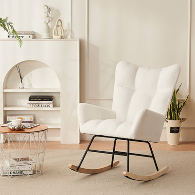 Fauteuil à Bascule Moderne Blanc - Confort Ergonomique et Design Minimaliste HOCA WHITE