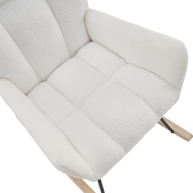 Fauteuil à Bascule Moderne Blanc - Confort Ergonomique et Design Minimaliste HOCA WHITE
