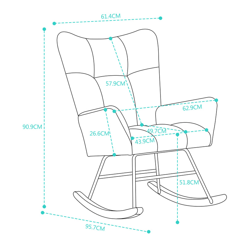 Fauteuil à Bascule Moderne Blanc - Confort Ergonomique et Design Minimaliste HOCA WHITE