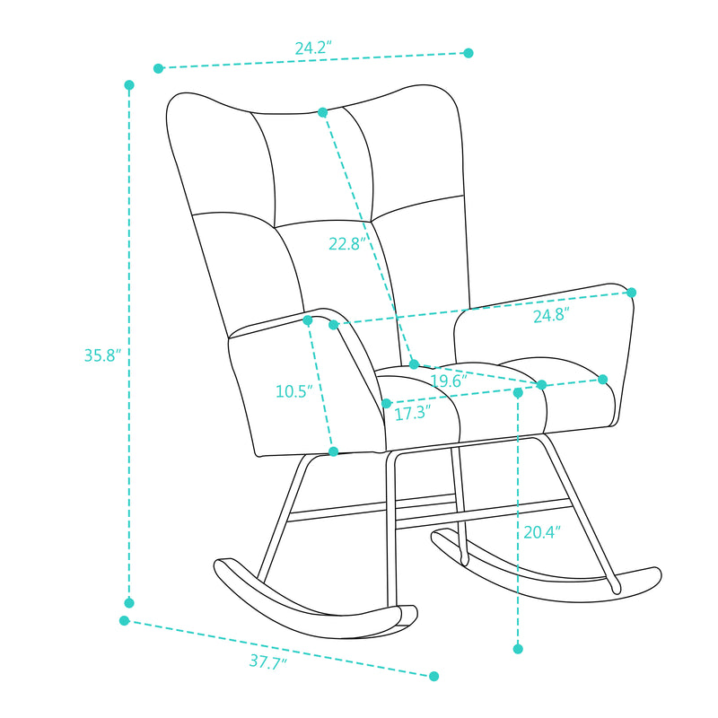 Fauteuil à Bascule Moderne Blanc - Confort Ergonomique et Design Minimaliste HOCA WHITE