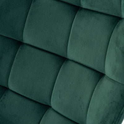 Scandinavian office chair with armrests, 360°, in green velvet IRIS SMALL VELVET GREEN