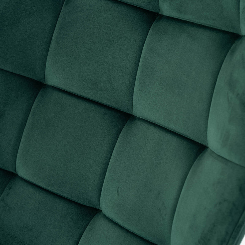 Scandinavian office chair with armrests, 360°, in green velvet IRIS SMALL VELVET GREEN