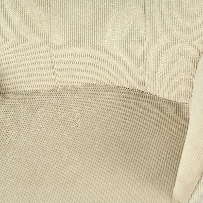 Scandinavian armchair in beige corduroy with beech legs KANAS CORDUROY BEIGE OAK LEG